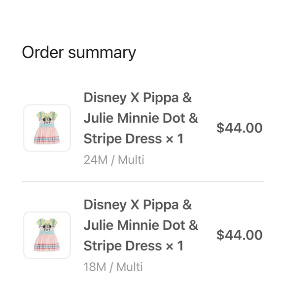 Disney Pippa & Julie Minnie dot & stripe dress - Picture 3 of 3